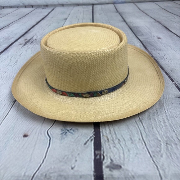 Resistol Fandango Vinylcote Men’s Cream Oval Cowboy Western Straw Hat Sz 7 - Picture 4 of 13